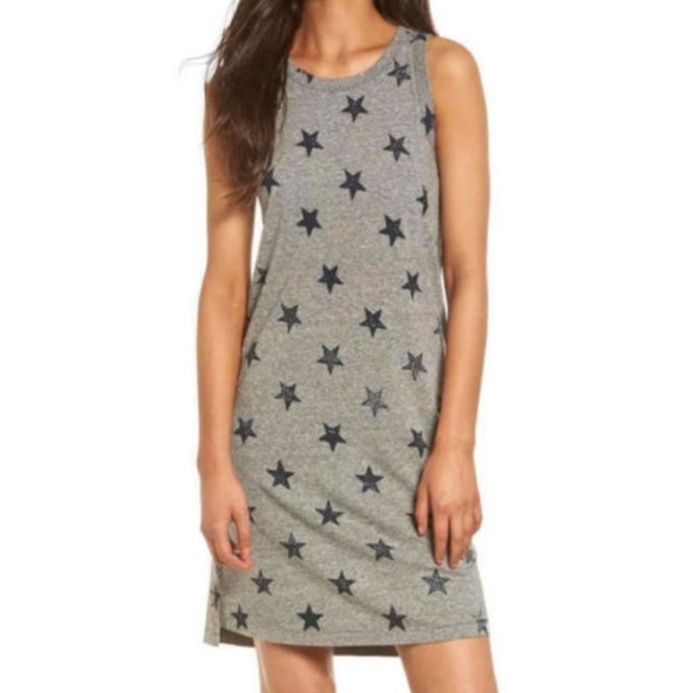 CURRENT ELLIOTT gray star mini tshirt dress